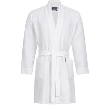 Peignoir Morgenstern Sascha Kimono tissu gaufré court 100cm Blanc XXL