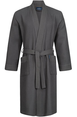 Morgenstern badjas Luca wafelstof Kimono 120cm Antraciet S