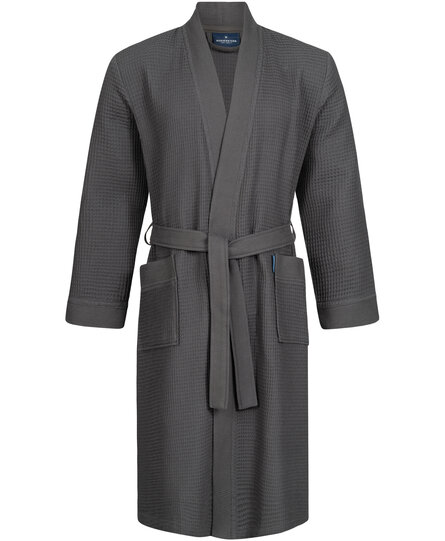 Morgenstern badjas Luca wafelstof Kimono 120cm Antraciet S