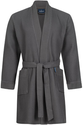 Peignoir Morgenstern Sascha Kimono tissu gaufré court 100cm Anthracite S