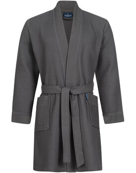 Morgenstern badjas Sascha Kimono wafelstof kort 100cm Antraciet L