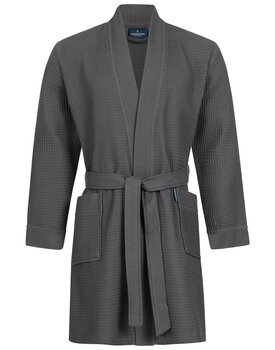 Morgenstern badjas Sascha Kimono wafelstof kort 100cm Antraciet XL