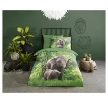 Bonjour no.30754 Eléphants 140x220 vert