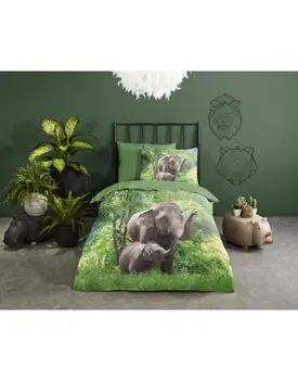 Good Morning nr.30754 Elephants 140x220 groen