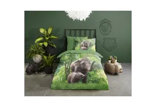 Bonjour no.30754 Eléphants 140x220 vert