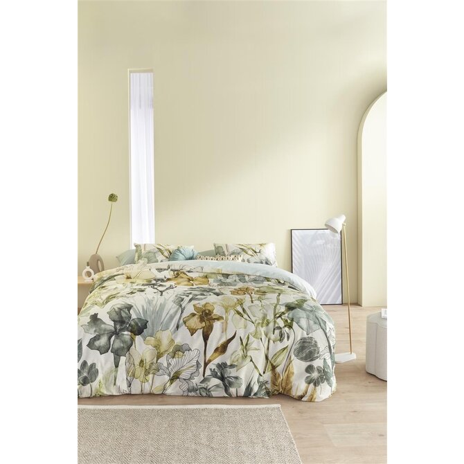 Beddinghouse Dekbedovertrek Iris Field Grey Green 200x200/220 cm