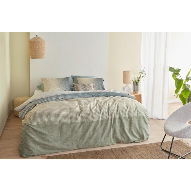 Beddinghouse Housse de couette Duco Grey Green 140x200/220 cm
