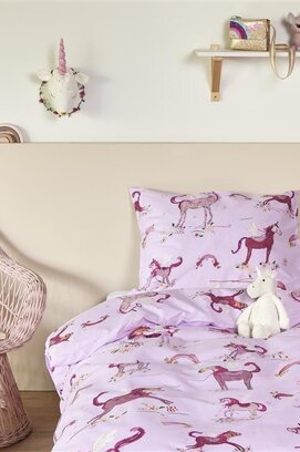 Beddinghouse x Hanneke de Jager Dekbedovertrek Unicorn Pink Paradise  roze 200x200 cm