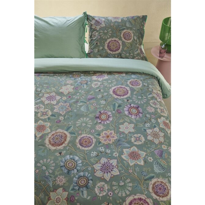 Pip Studio Housse de couette Viva Las Flores Vert 200x200/220 cm Pip Studio Housse de couette Viva Las Flores Vert 200x200/220 cm