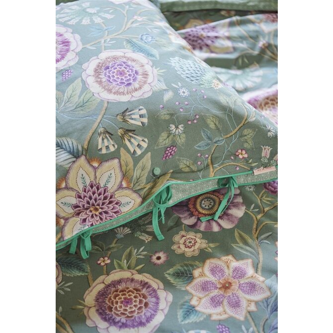 Pip Studio Dekbedovertrek Viva Las Flores Green 200x200/220 cm Pip Studio Dekbedovertrek Viva Las Flores Green 200x200/220 cm