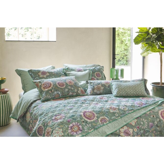Pip Studio Dekbedovertrek Viva Las Flores Green 200x200/220 cm Pip Studio Dekbedovertrek Viva Las Flores Green 200x200/220 cm