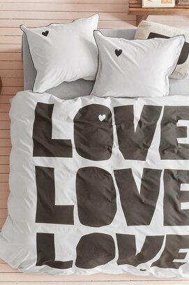 Enveloppe de couette Bold Love Natural 240x200/220 cm de VTwonen