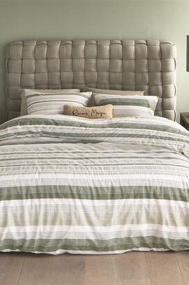 Riviera Maison Housse de couette Sturdy Stripe Grey-green 200x200/220 cm