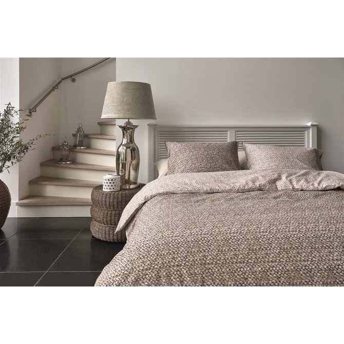 Riviera Maison Housse de couette tressée Taupe 240x200/220 cm