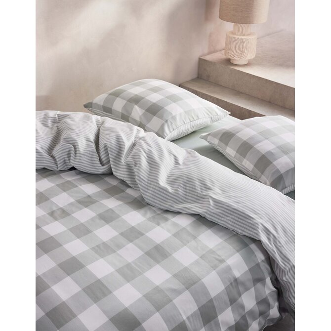 Essenza Chess Dekbedovertrek Dusty green 200x200/220