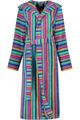Cawo Dames Badjas met capuchon 7076 84 multicolor Maat 36/38