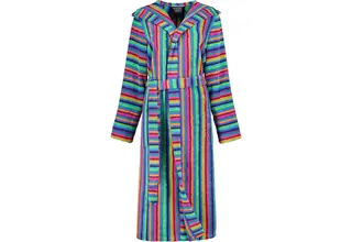 Cawo Dames Badjas met capuchon 7076 84 multicolor Maat 44/46