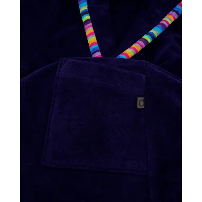 Cawo Ladies Bathrobe with shawl collar 839 11 navy Size 38