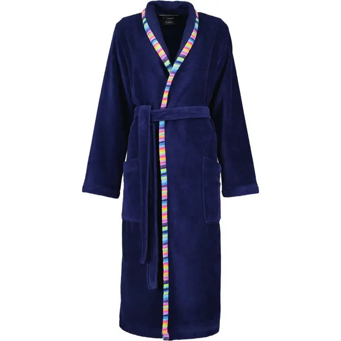 Cawo Ladies Bathrobe with shawl collar 839 11 navy Size 40