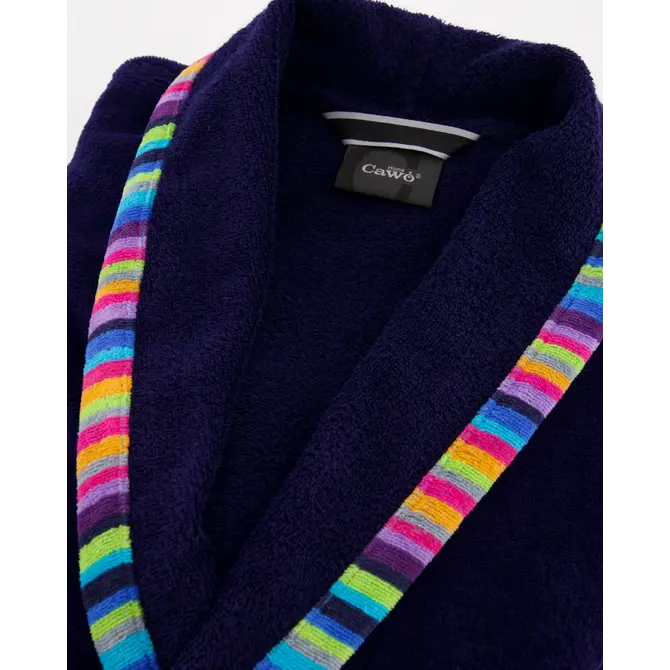 Cawo Ladies Bathrobe with shawl collar 839 11 navy Size 44