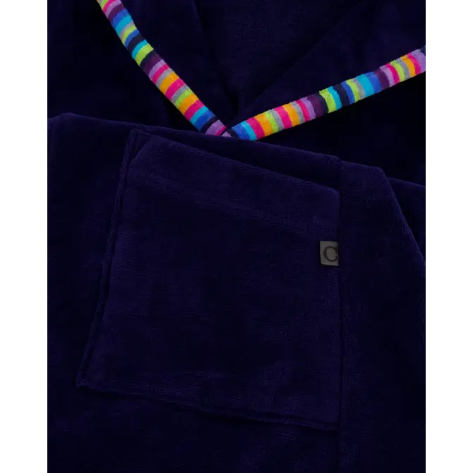 Cawo Robe de chambre à capuche pour femme 840 11 marine Taille 48