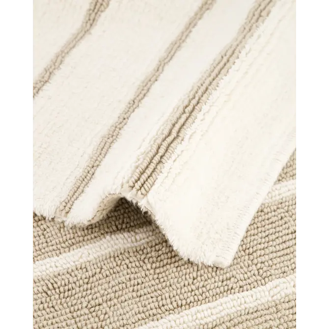 CAWÖ Home Tapis de Bain Réversible Balance Rayé 1008 33 nature 60x100