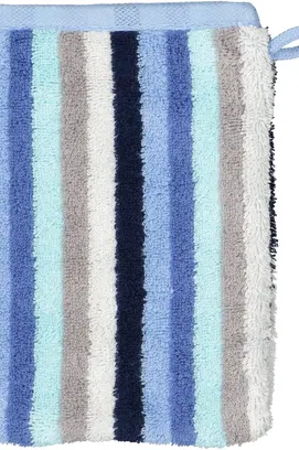 Cawo Shades Gant de toilette rayé 16x22 aqua