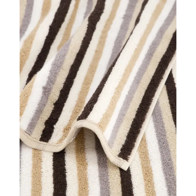 Cawo Shades Rayures Drap de douche 70x140 sable