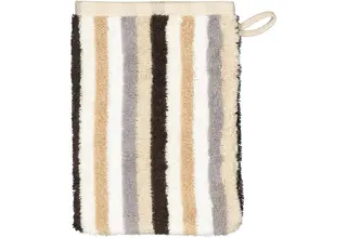 Cawo Shades Rayures Gant de toilette 16x22 sable