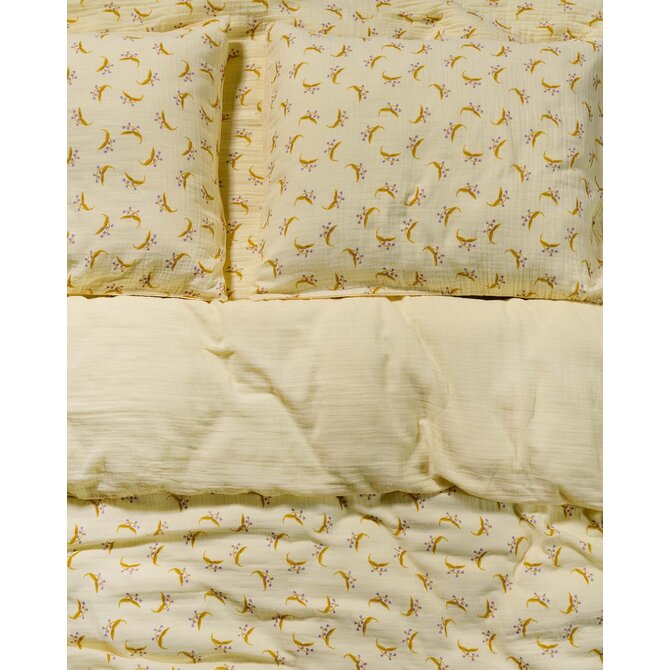 Covers & Co Lily melody Dekbedovertrek Lemon yellow 140x200/220 Covers & Co Lily melody Dekbedovertrek Lemon yellow 140x200/220