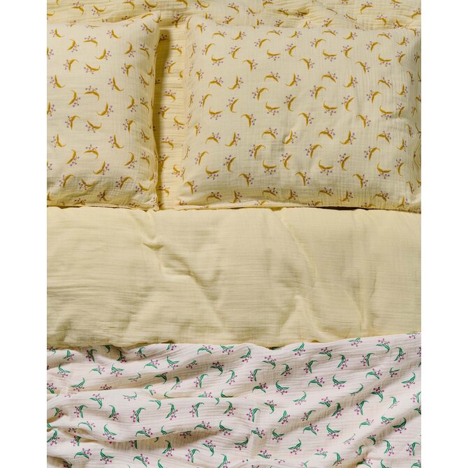 Covers & Co Lily melody Dekbedovertrek Lemon yellow 140x200/220 Covers & Co Lily melody Dekbedovertrek Lemon yellow 140x200/220