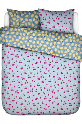 Covers & Co Zesty cherry Dekbedovertrek Ice blue 200x200/220