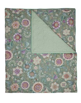 Pip Studio Viva Las Flores Quilt Green 270x260 cm