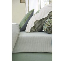 Pip Studio Hoeslaken Duo Stripe Green 100x200 cm Hoekhoogte 25 cm