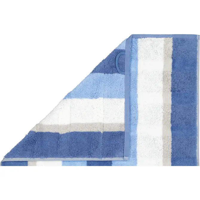 Cawo Noblesse Stripes  Gastendoekje 30x50 saphir