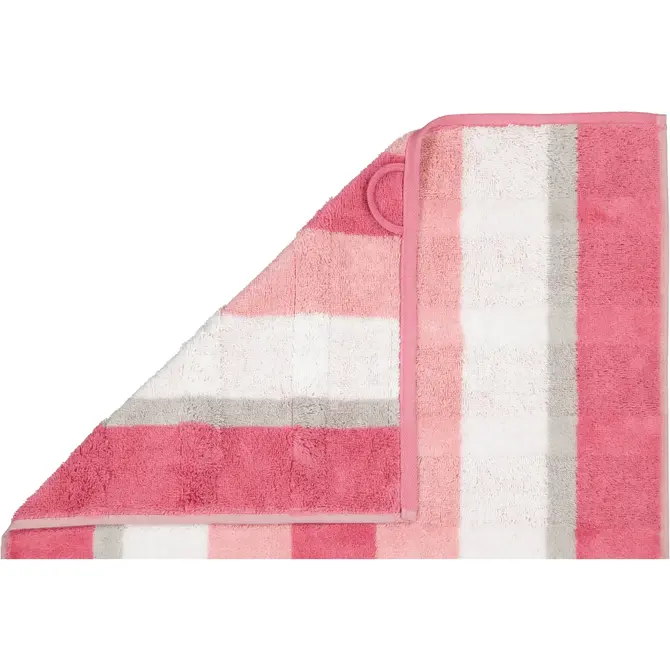 Cawo Noblesse Stripes Serviette d'invité 30x50 vieux rose