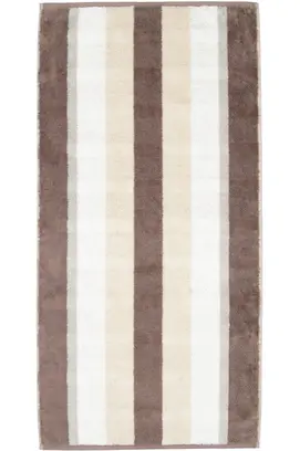 Cawo Noblesse Stripes  Handdoek 50x100 walnuss