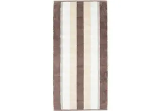 Cawo Noblesse Stripes Serviette d'invité 30x50 noix