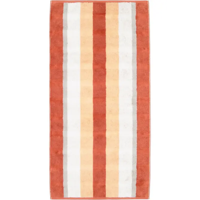 Cawo Noblesse Stripes Serviette de bain 80x150 brique