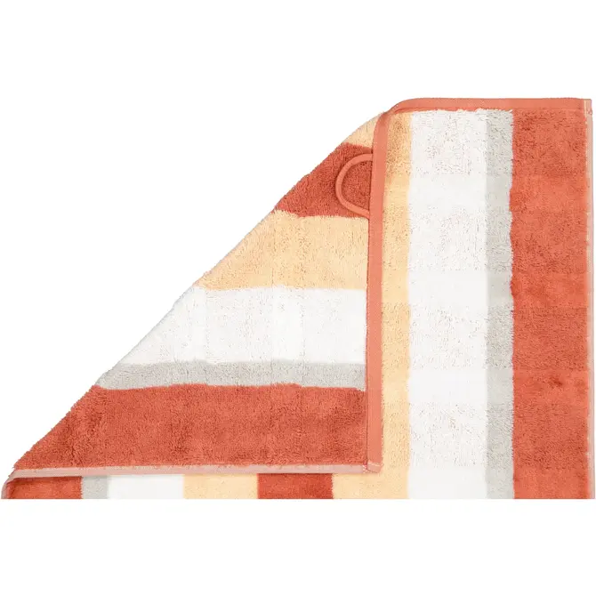 Cawo Noblesse Stripes  Gastendoekje 30x50 brick