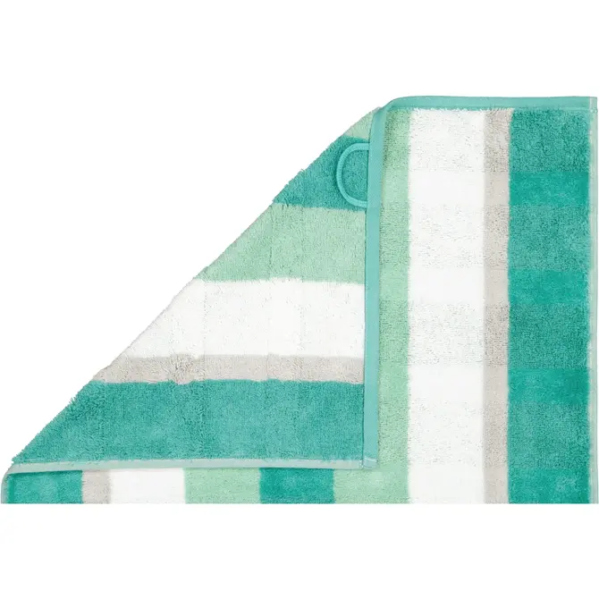 Cawo Noblesse Stripes Serviette d'invité 30x50 émeraude