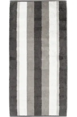 Cawo Noblesse Stripes  Gastendoekje 30x50 anthrazit