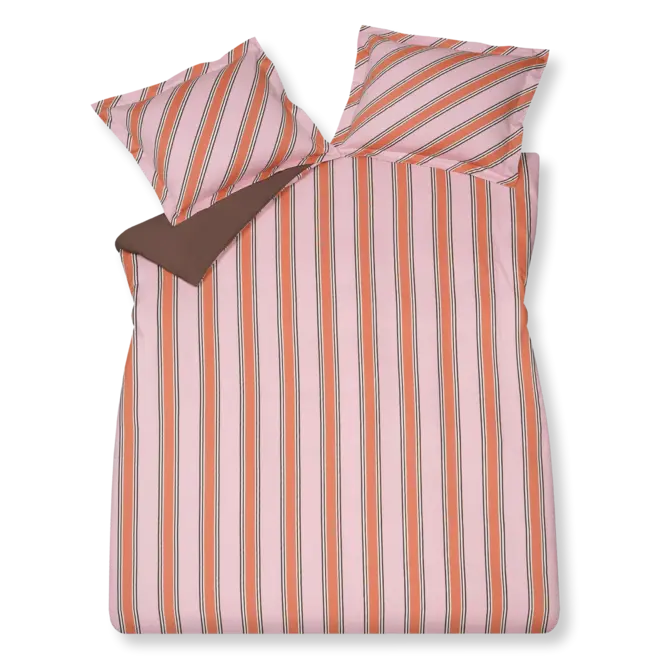 Housse de couette Vandyck Preppy Stripe rose Lits-jumeaux (240x200/220)