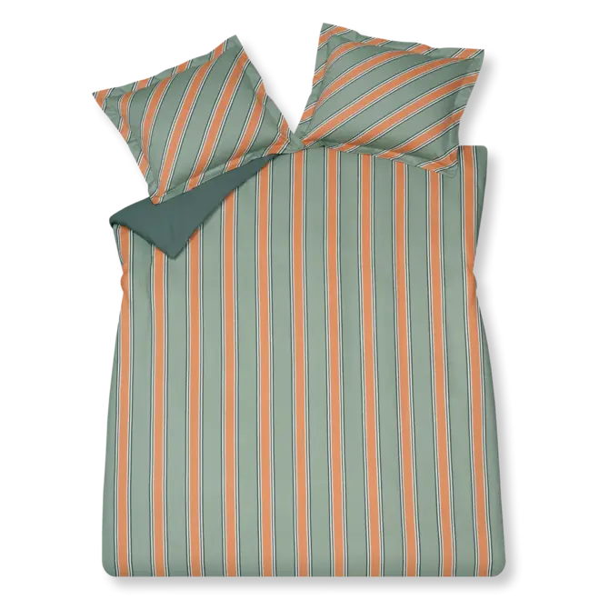 Taie d'oreiller Vandyck Preppy Stripe vert fumé (60x70)