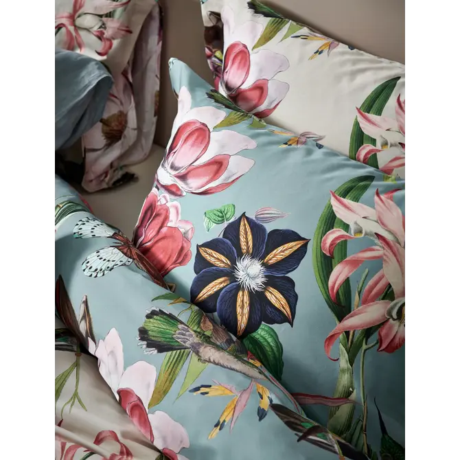 Vandyck Dekbedovertrek Flower Mix pearlblue Lits-jumeaux (240x200/220 )