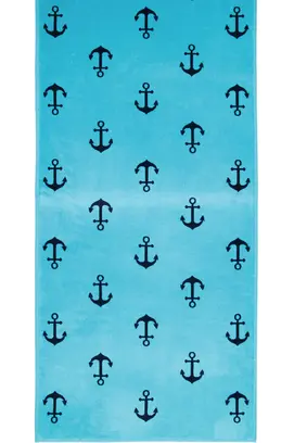 Cawö Beach Ancre Serviette de plage 80x180 Turquoise