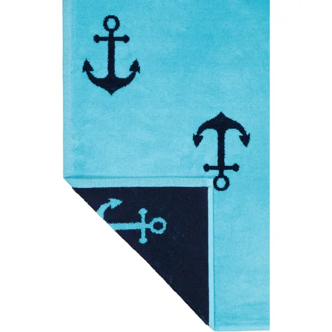 Cawö Beach Anker Serviette de Plage 80x180 Turquoise