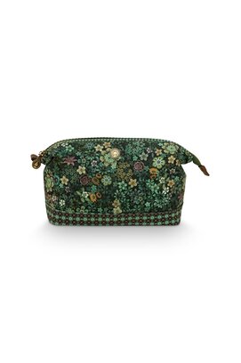 Pip Studio Cooper Trousse Cosmétique Grande Tutti i Fiori Vert 26x18x12cm