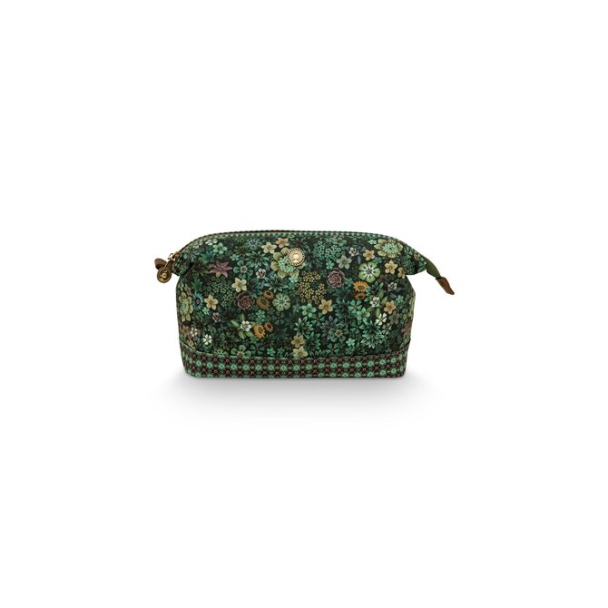 Pip Studio Cooper Trousse Cosmétique Grande Tutti i Fiori Vert 26x18x12cm