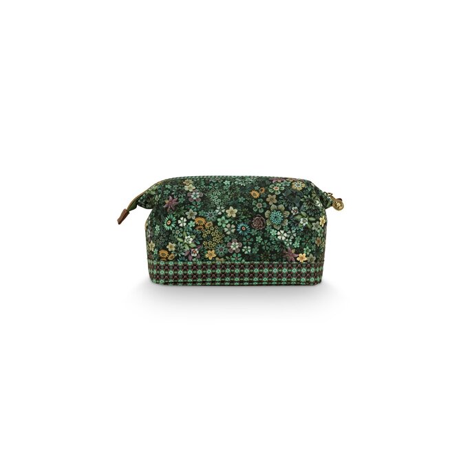Pip Studio Cooper Trousse Cosmétique Grande Tutti i Fiori Vert 26x18x12cm